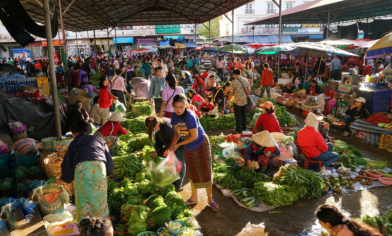 Viaje a Laos: Mercado en Pakse